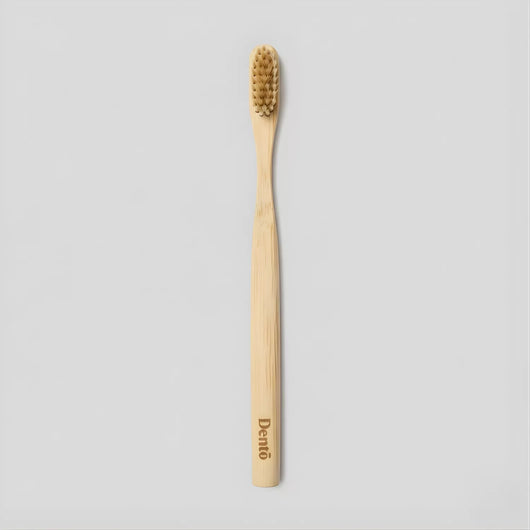 Dentō Boar-Bristled Toothbrush, Plastic-Free 100% Natural Toothbrush