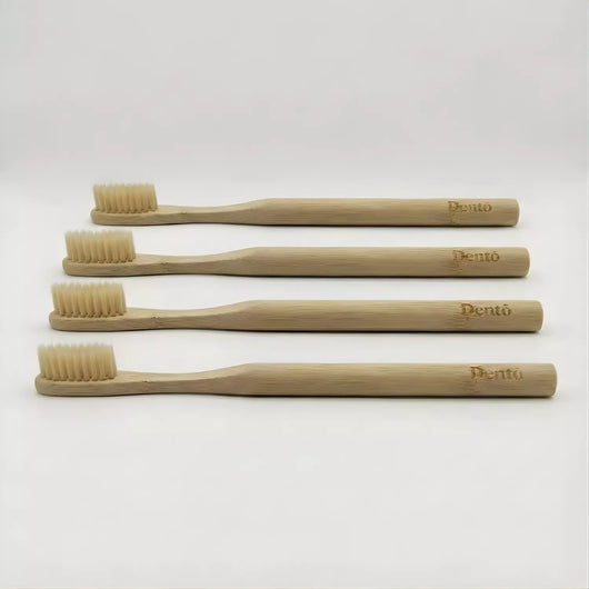 Dentō Boar-Bristled Toothbrush, Plastic-Free 100% Natural Toothbrush