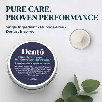 Dentō 100% Hydroxyapatite Remineralization Powder From Grass-fed Cattle Bone