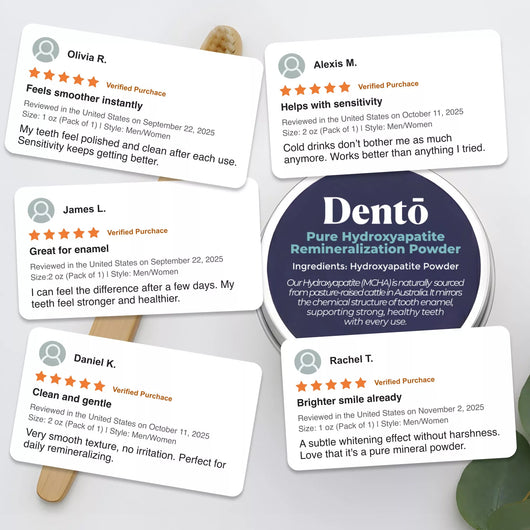 Dentō 100% Hydroxyapatite Remineralization Powder From Grass-fed Cattle Bone